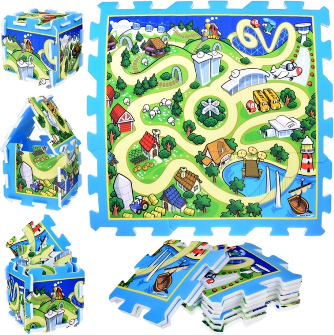 Foam Puzzle City – Streets, Kids’ Play Mat 93 × 93 cm