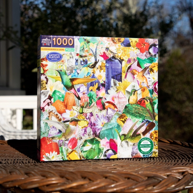 Hummingbirds and Gems Square Puzzle 1000 Pieces by Eeboo