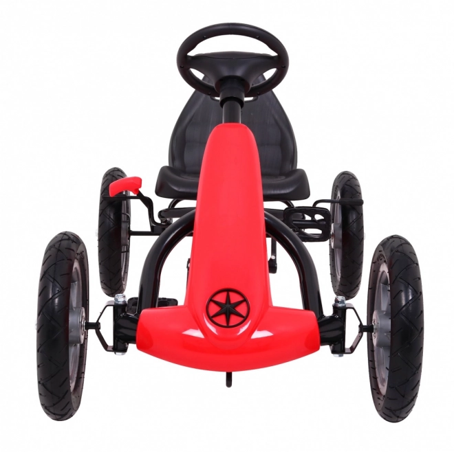 STAR pedal go-kart for children 3+ Red + adjustable seat + inflatable wheels