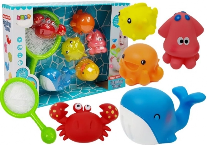 Bath Toy Set with Water Animals