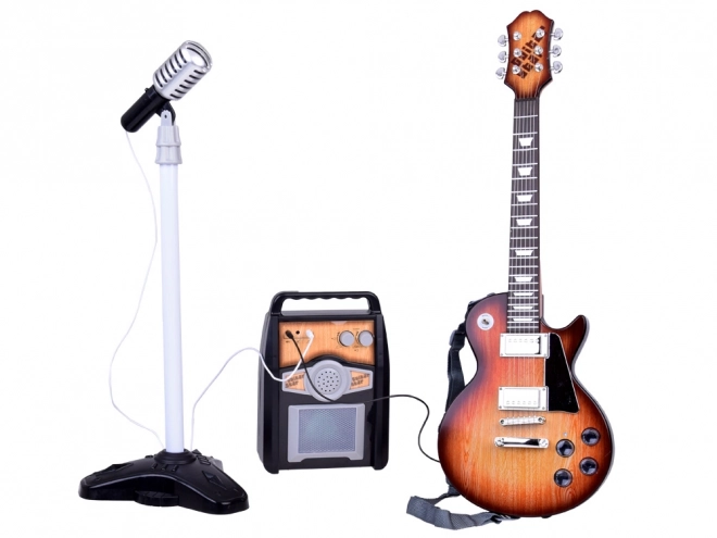 Electric Guitar with Microphone and Amplifier for Kids Karaoke Set