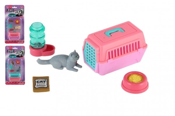 Pet Cat with Portable Box and Accessories