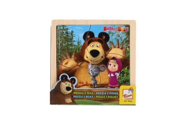 Wooden Puzzle with Mouse Masha and the Bear 15cm