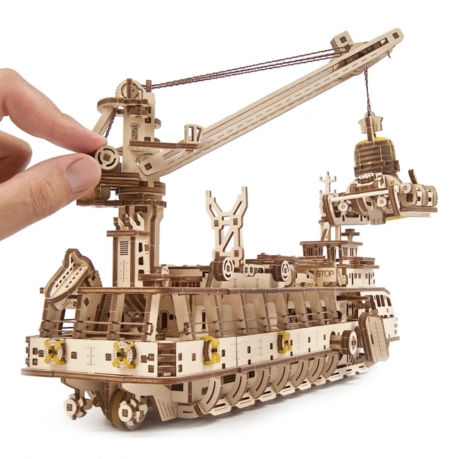 Ugears 3D Puzzle Research Steamboat