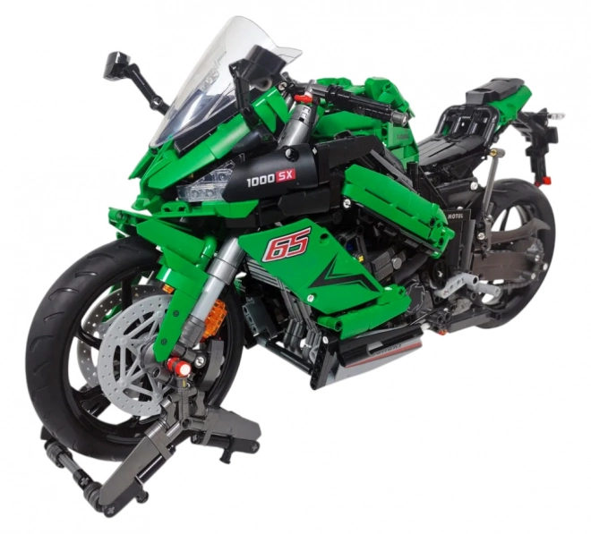 Green Sports Motorcycle Building Block Set