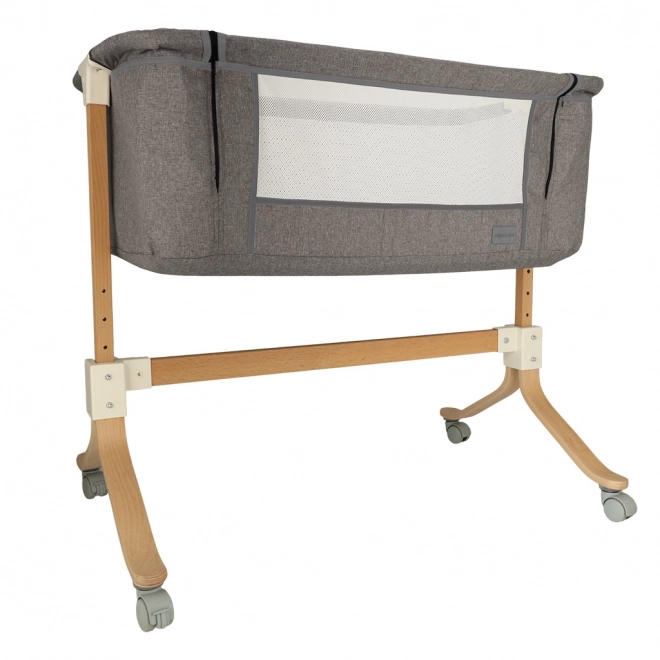 Wooden Baby Co-Sleeper Crib on Wheels