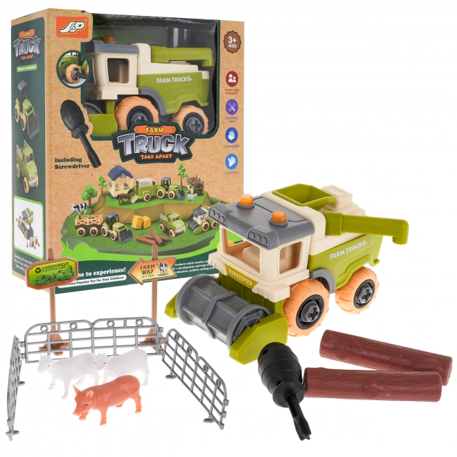 Buildable Toy Farm Harvester Set for Kids