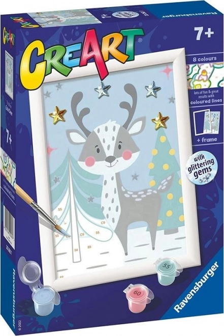 CreArt paint by numbers winter fawn set