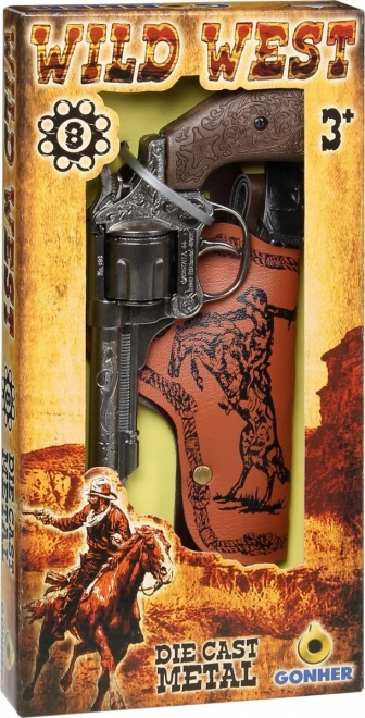 Metal Cowboy Revolver with Holster by Gonher