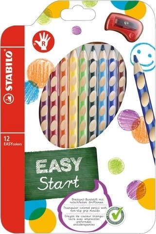 Stabilo Easystart Colored Pencils Set for Right-Handers with Sharpener