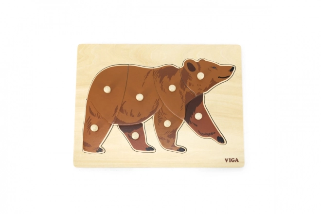 Wooden Montessori Puzzle - Bear