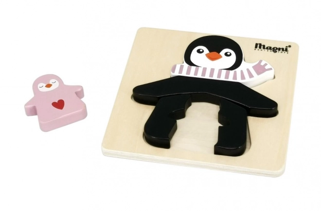 Wooden Penguin Puzzle with Children