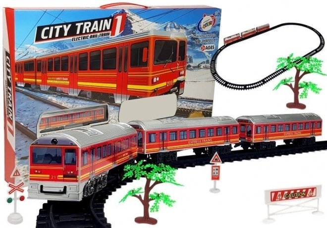 Battery Powered Train Set with 28 Pieces