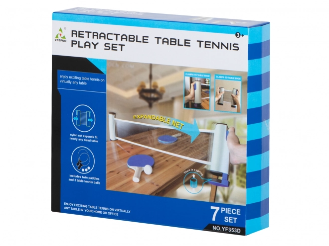 Table Tennis Set with Retractable Ping Pong Net