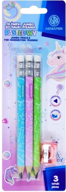 Unicorn Triangular Pencil Set with Sharpener