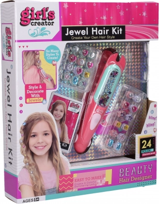 Set per decorare i capelli con applicatore, 24 decorazioni
