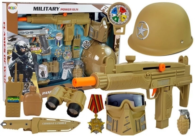 Military Toy Set with Pistols, Mask, Helmet and Sound Effects