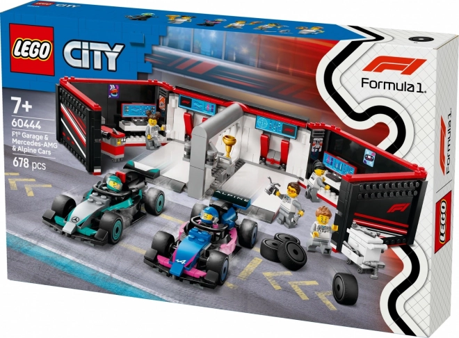 Lego City F1 Garage with Mercedes-AMG and Alpine Cars