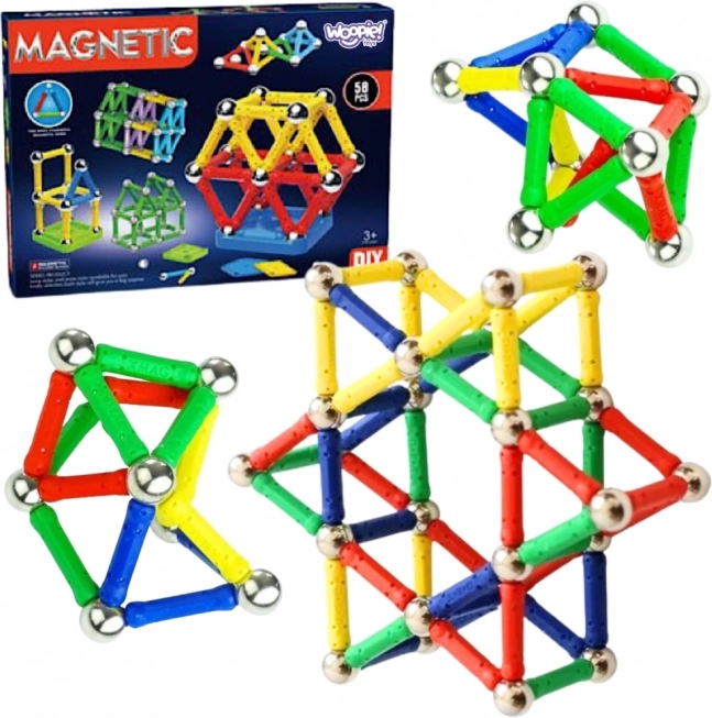 Woopie mágneses építőkockák 3D, 58 db