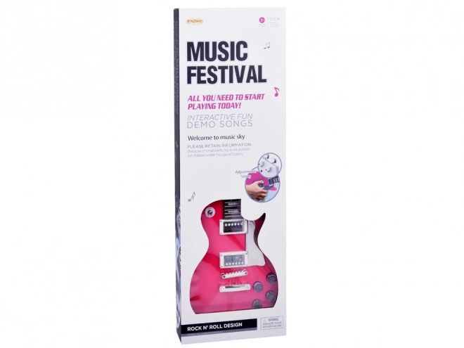 Electric Guitar Musical Toy for Kids – Pink