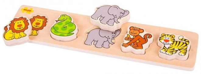 Bigjigs Baby wooden safari shape puzzle