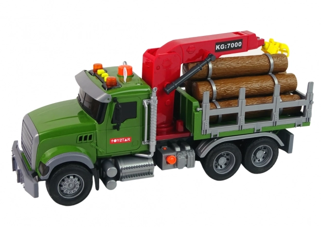 Toy Truck with Crane and Logs with Sound