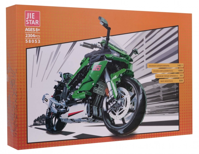 Green Sports Motorcycle Building Block Set