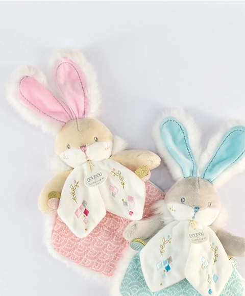 Doudou Gift Set - Plush Pink Bunny Friend