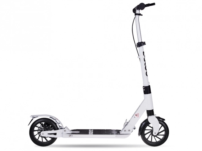 Large Foldable City Scooter with Suspension and Brakes – White