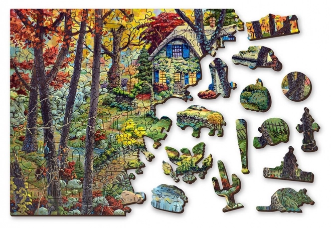 Wooden Puzzle Forest Cabin 2-in-1