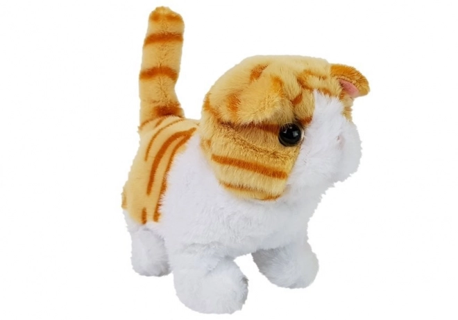 Interactive Walking Orange and White Cat Toy with Moving Tail