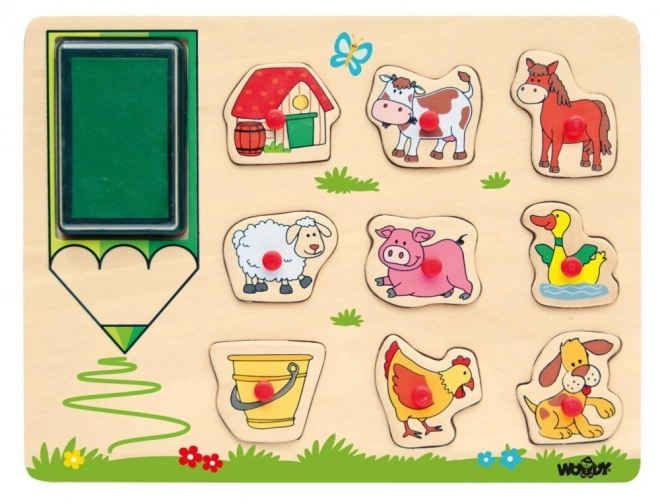 Farm Stamps and Puzzle 2-in-1