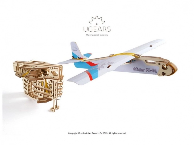 Ugears 3D Wooden Mechanical Puzzle Launching Airplane