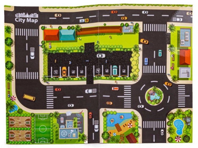 Parking Garage with Interactive Steering Wheel and 4 Cars