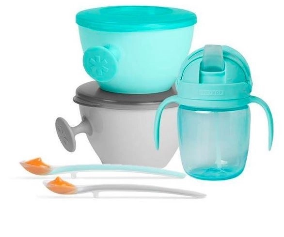 Easy-feed feeding set teal grey