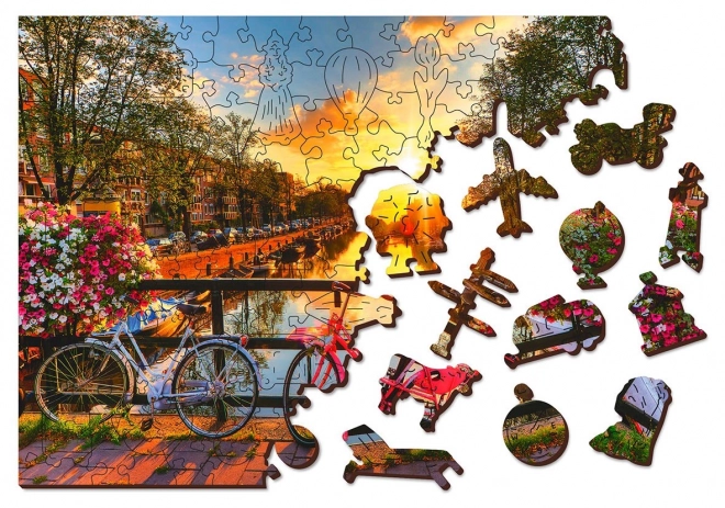 Wooden Puzzle Amsterdam Wheels by WOODEN CITY