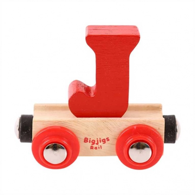 Bigjigs Rail Wooden Train Wagon - Letter J