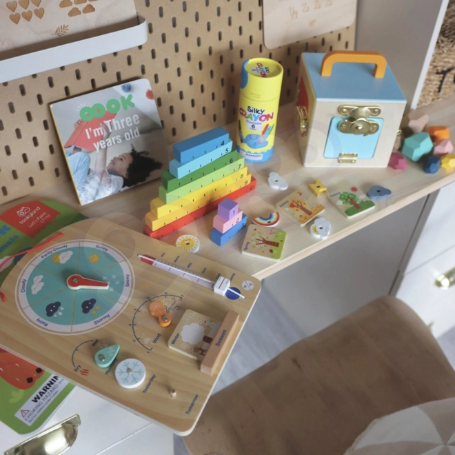 Pannello educativo sensorale Montessori 6 in 1 per bambini da 3 anni