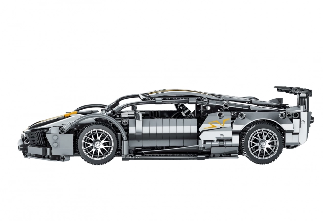 Grey sports car building block set