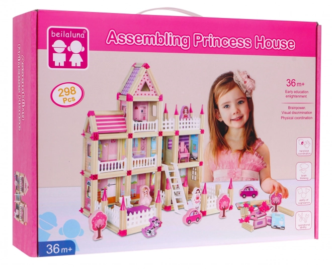 Wooden Princess Castle Building Blocks Set for Kids