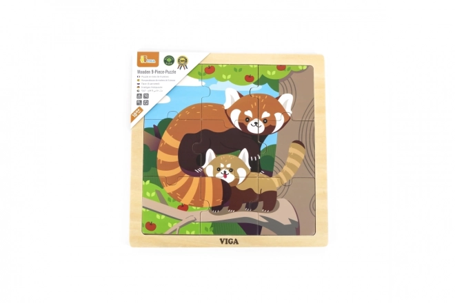Puzzle in legno Panda rossa 9 pezzi