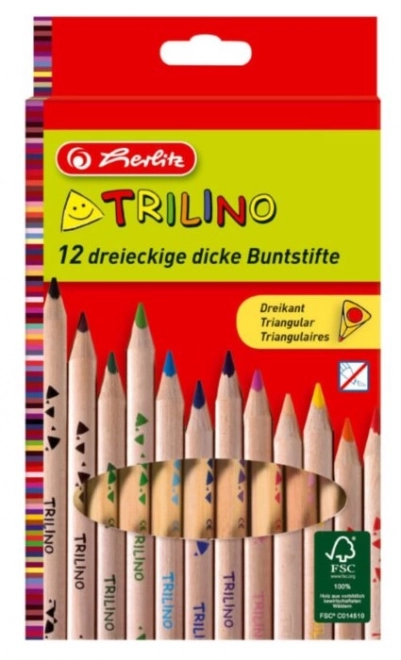 Herlitz Triangular Colored Pencils 12 Pack