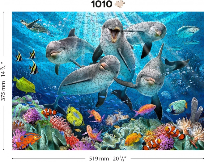 Wooden Puzzle Happy Dolphins