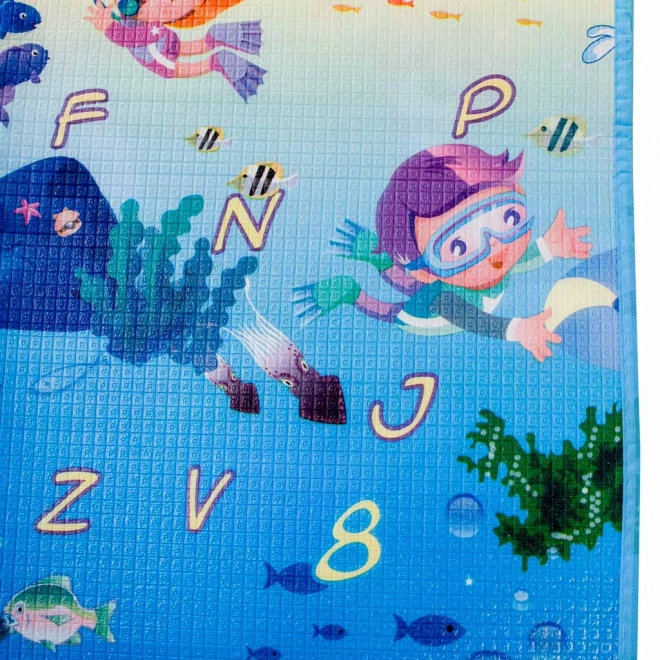 Educational Foam Play Mat Foldable Double-Sided Ocean World 190 x 170 cm