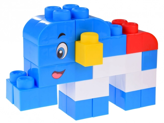 Large Colorful Toy Bricks with Zoo Animals and Stickers