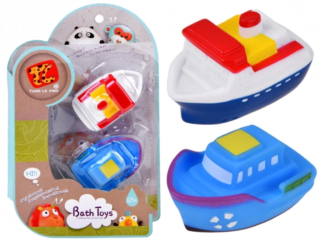 Rubber Bath Toys Ship and Boat Set