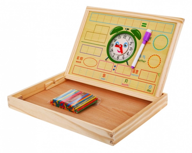 Wooden Magnetic Learning Board with Accessories for Children 3+