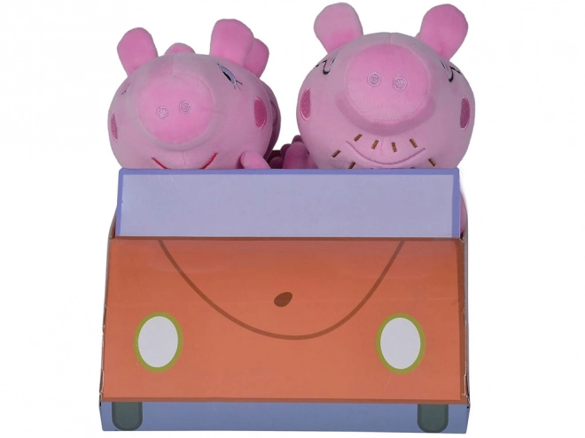 Simba Peppa Pig Family Plush Toy Set with Car