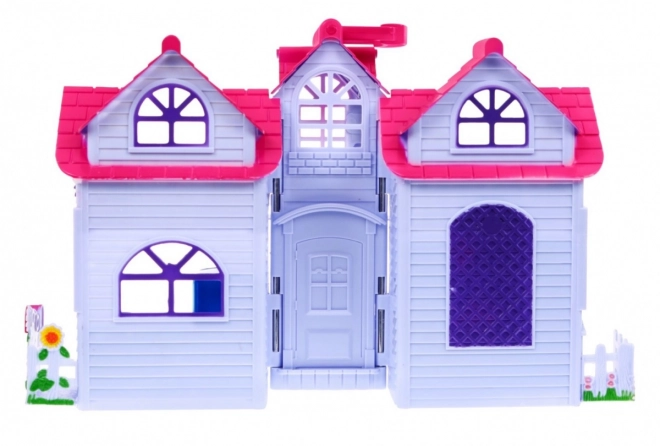 Foldable Dollhouse with Family Figures and Furniture