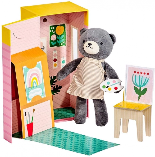 Plush Bear Beatrice in Artist Studio